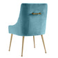 Beatrix Performance Velvet Dining Chair - Sea Blue - Image 4