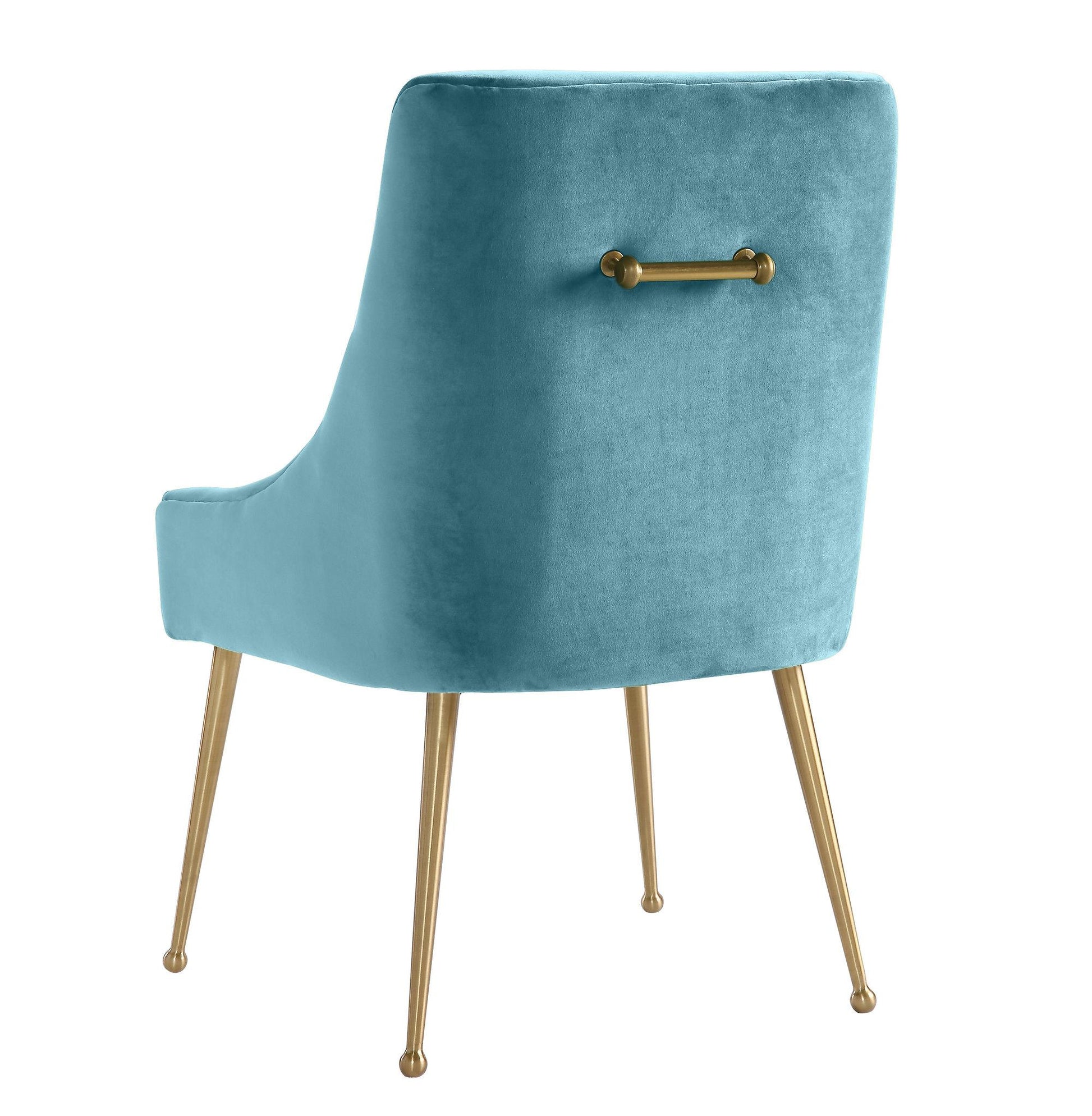 Beatrix Performance Velvet Dining Chair - Sea Blue - Image 4