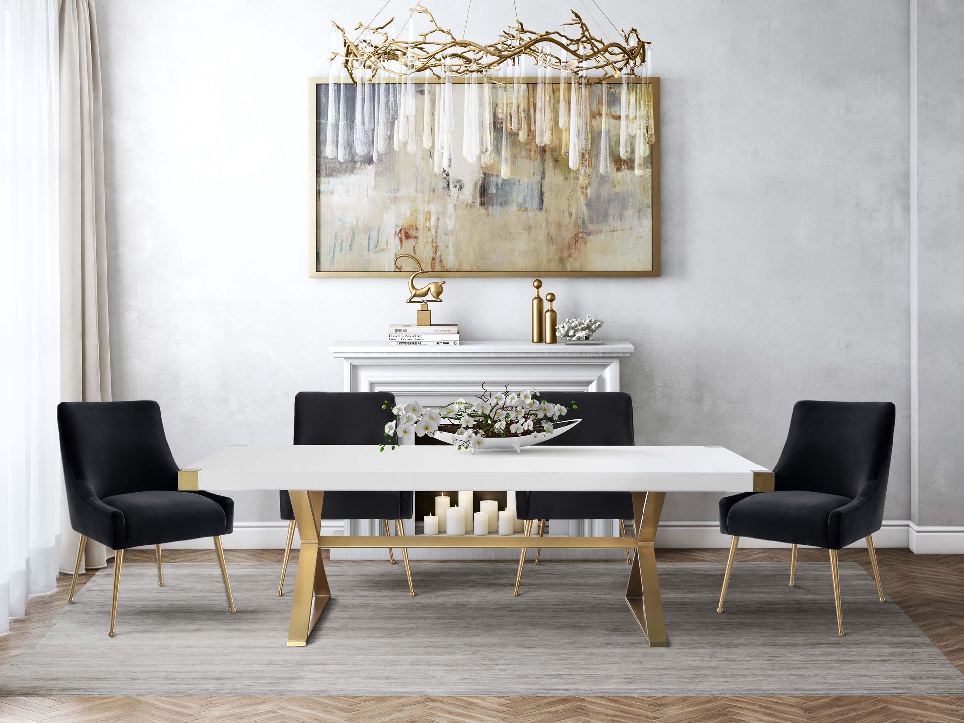 Beatrix Performance Velvet Dining Chair - Black - Image 7