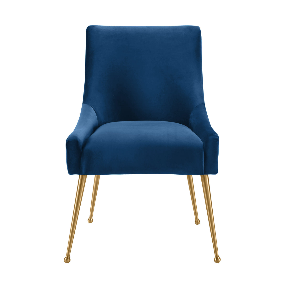 Beatrix Pleated Performance Velvet Dining Chair - Navy - Image 4