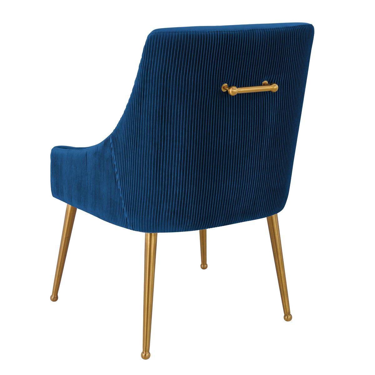 Beatrix Pleated Performance Velvet Dining Chair - Navy - Image 5