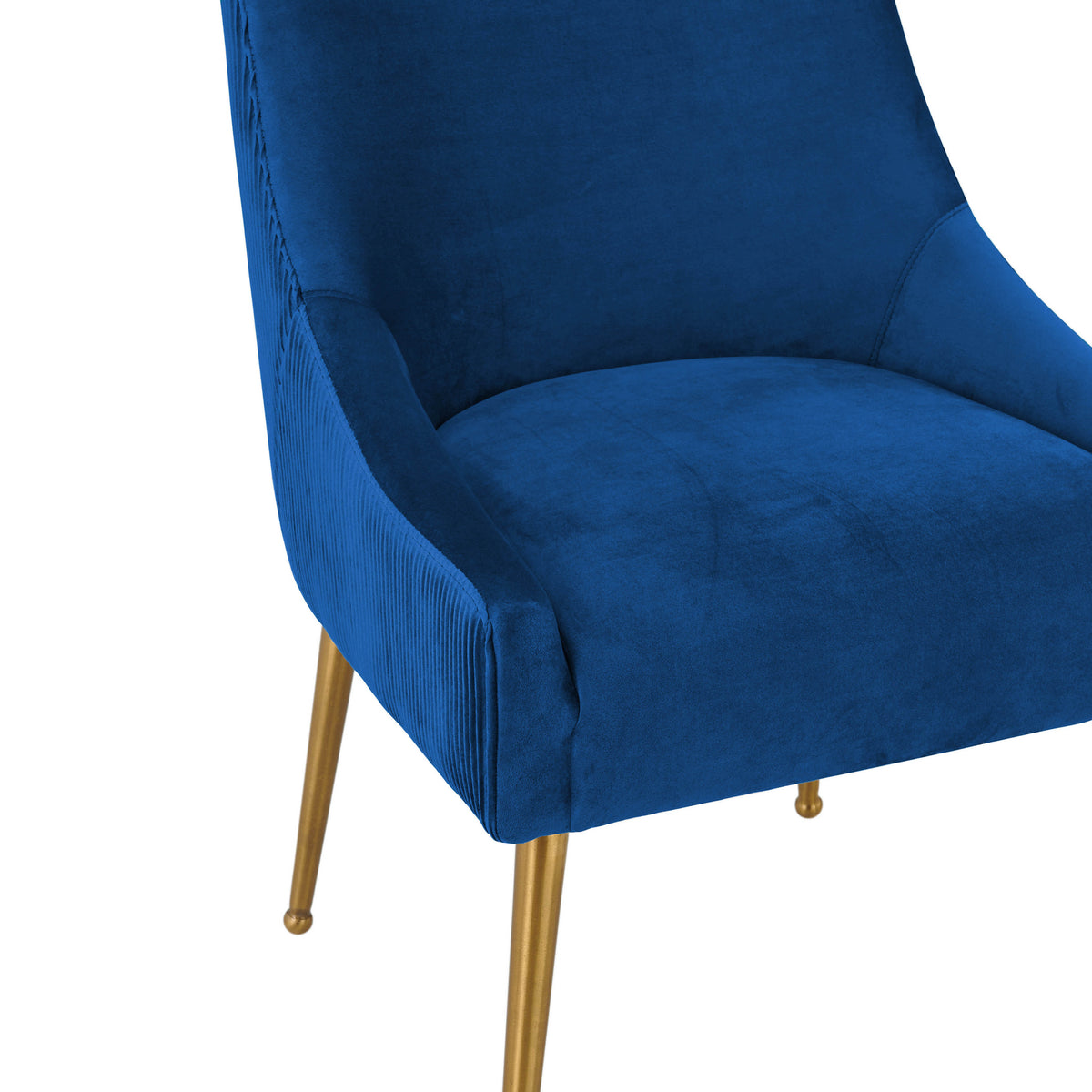 Beatrix Pleated Performance Velvet Dining Chair - Navy - Image 6
