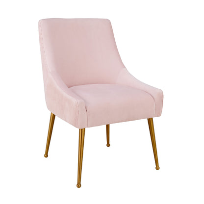 Beatrix Pleated Performance Velvet Dining Chair - Blush - Image 1