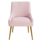 Beatrix Pleated Performance Velvet Dining Chair - Blush - Image 3
