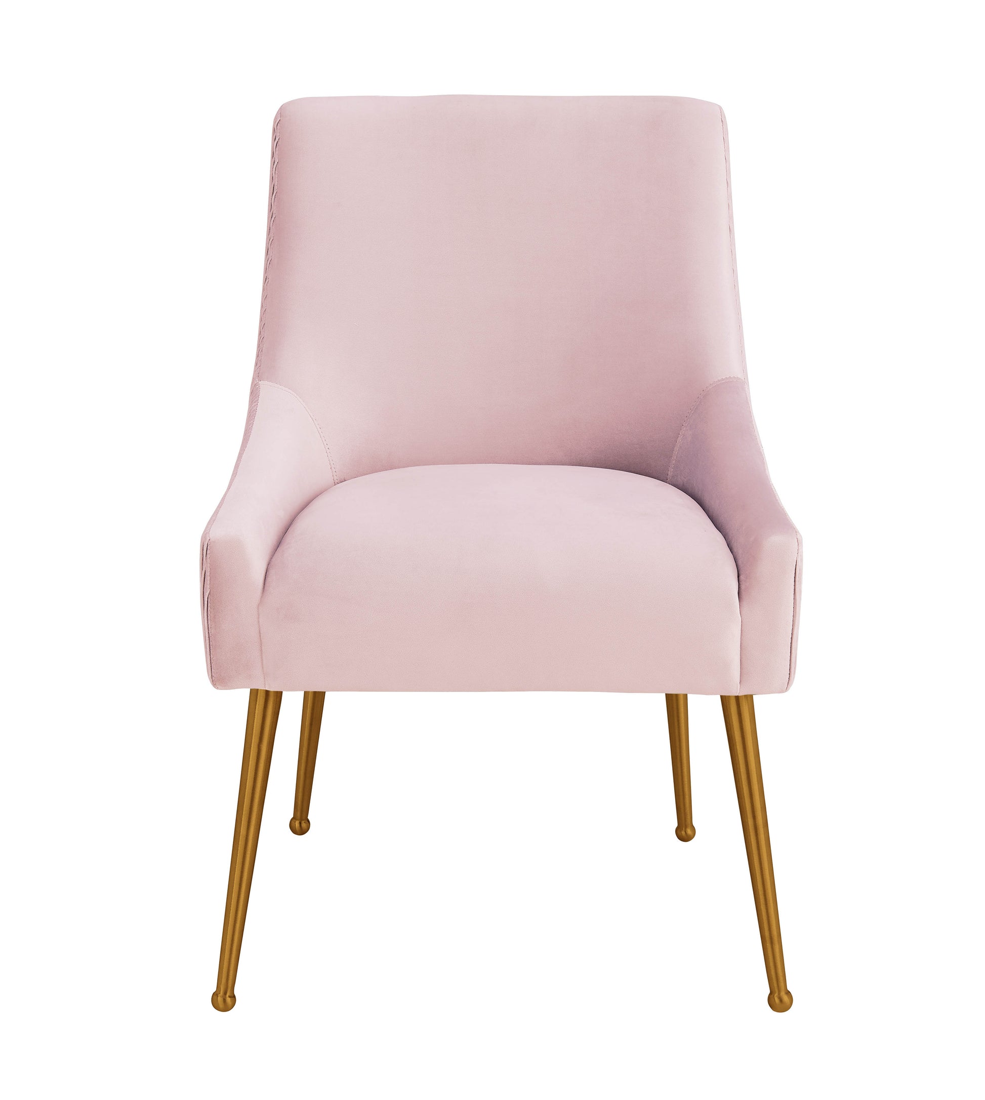 Beatrix Pleated Performance Velvet Dining Chair - Blush - Image 3