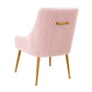 Beatrix Pleated Performance Velvet Dining Chair - Blush - Image 4