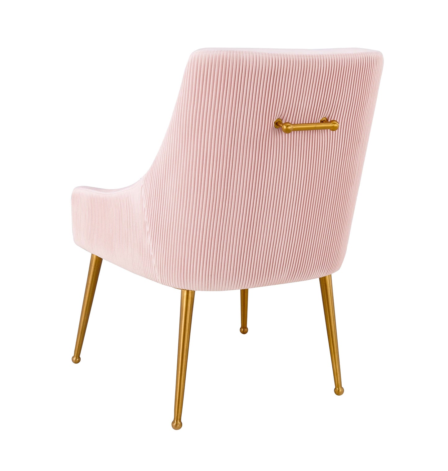 Beatrix Pleated Performance Velvet Dining Chair - Blush - Image 4