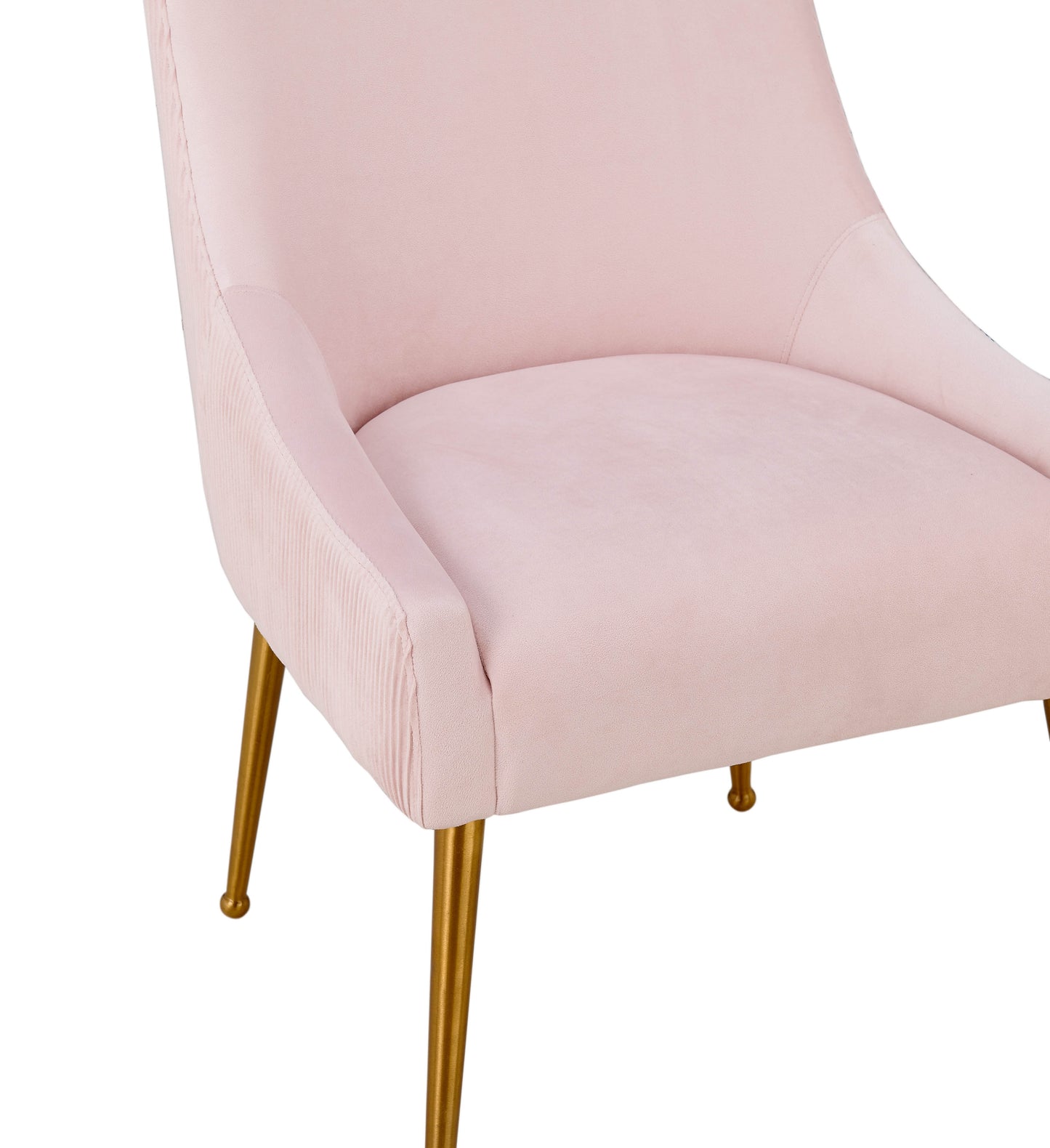 Beatrix Pleated Performance Velvet Dining Chair - Blush - Image 5