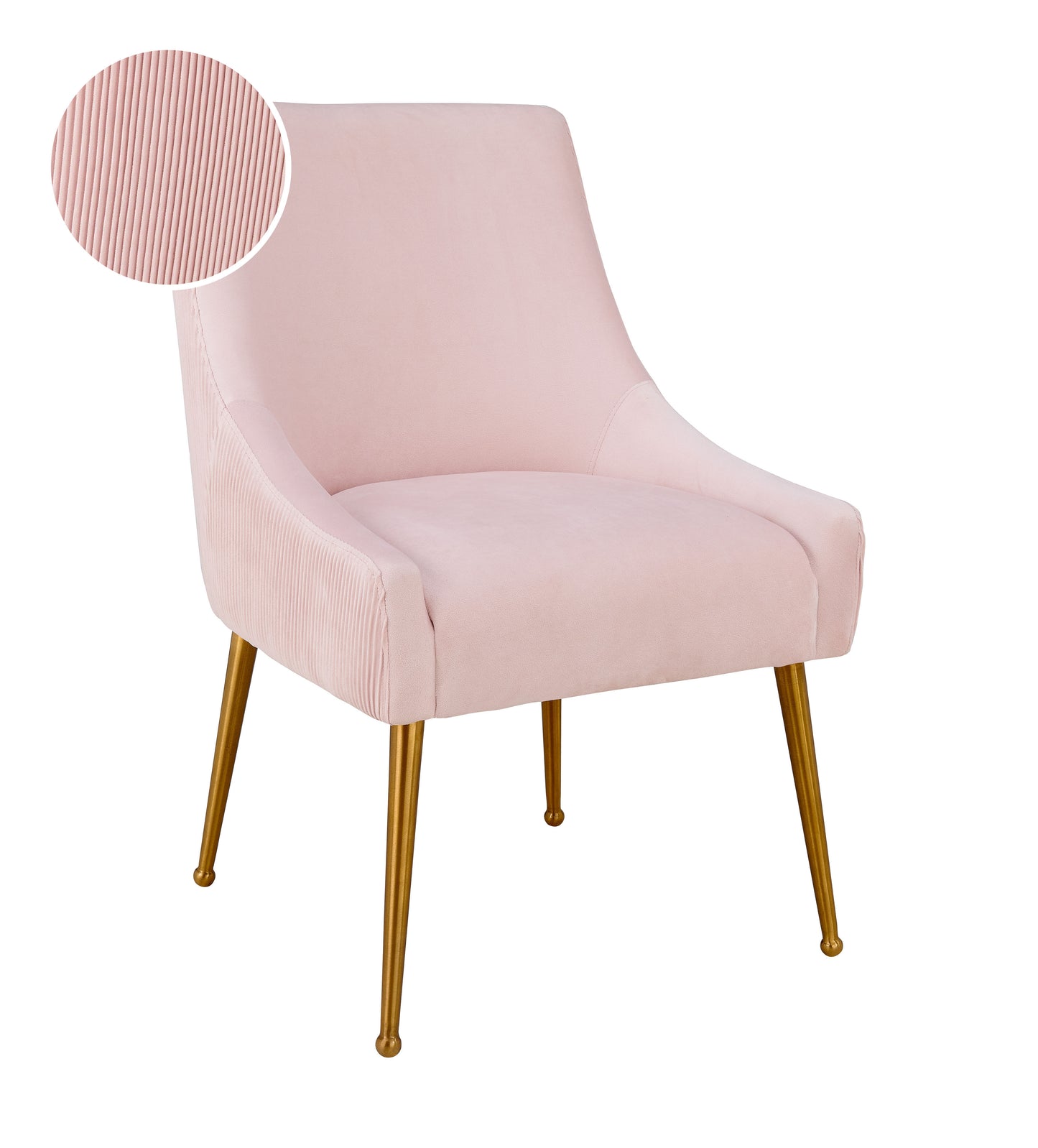 Beatrix Pleated Performance Velvet Dining Chair - Blush - Image 7