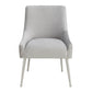 Beatrix Pleated Performance Velvet Dining Chair - Light Grey/Silver - Image 3