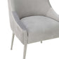 Beatrix Pleated Performance Velvet Dining Chair - Light Grey/Silver - Image 5