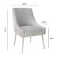 Beatrix Pleated Performance Velvet Dining Chair - Light Grey/Silver - Image 7