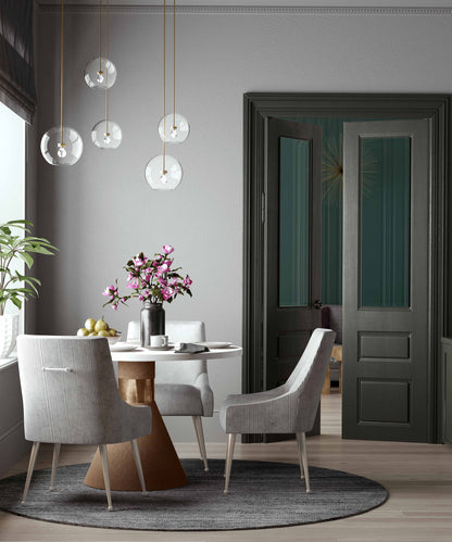 Beatrix Pleated Performance Velvet Dining Chair - Light Grey/Silver - Image 1