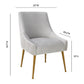 Beatrix Pleated Performance Velvet Dining Chair - Light Grey/Gold - Image 6