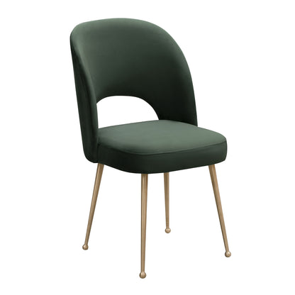 Swell Performance Velvet Dining Chair - Forest Green - Image 1