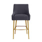 Beatrix Pleated Performance Velvet Stool - Grey / Bar Height - Image 3