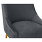 Beatrix Pleated Performance Velvet Stool - Grey / Bar Height - Image 5