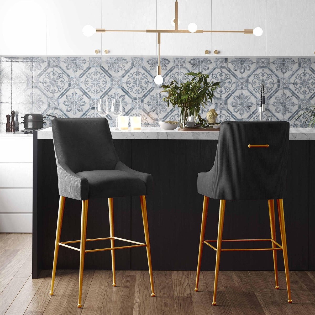 Beatrix Pleated Velvet Stool