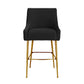 Beatrix Pleated Performance Velvet Stool - Black / Counter Height - Image 3
