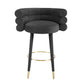 Betty Performance Velvet Stool - Black / Bar Height - Image 3