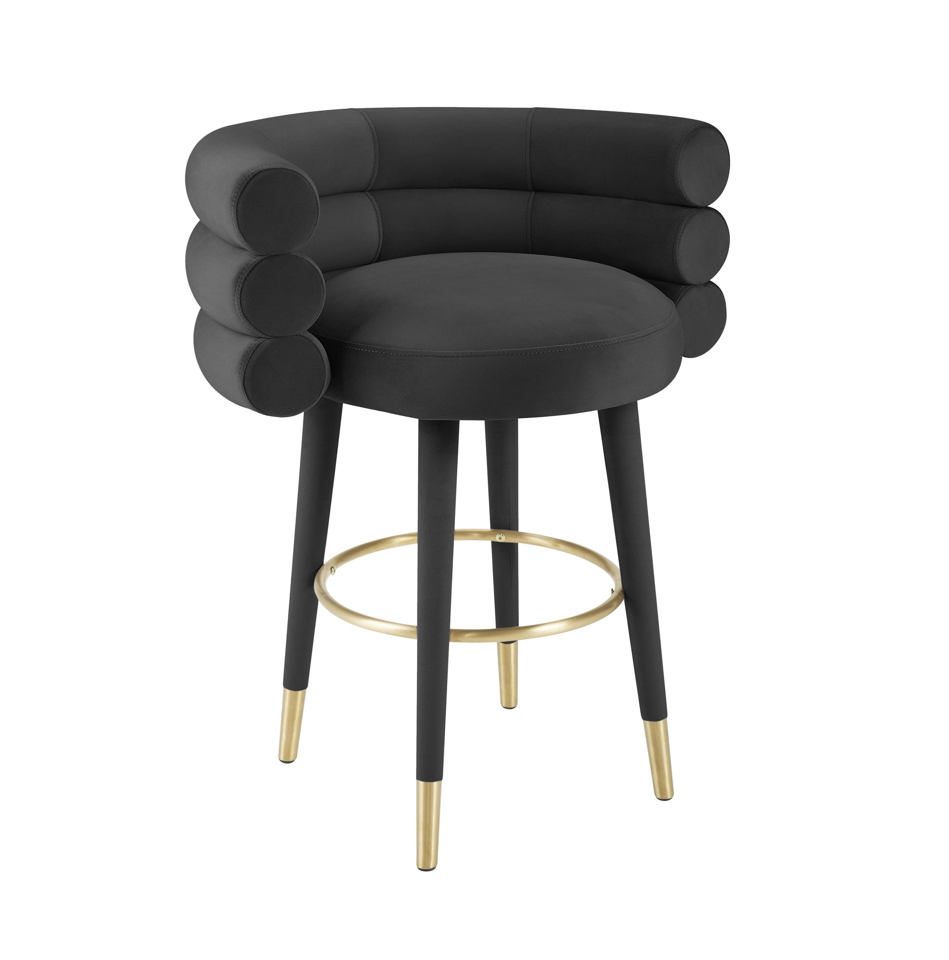 Betty Performance Velvet Stool - Black / Counter Height - Image 1