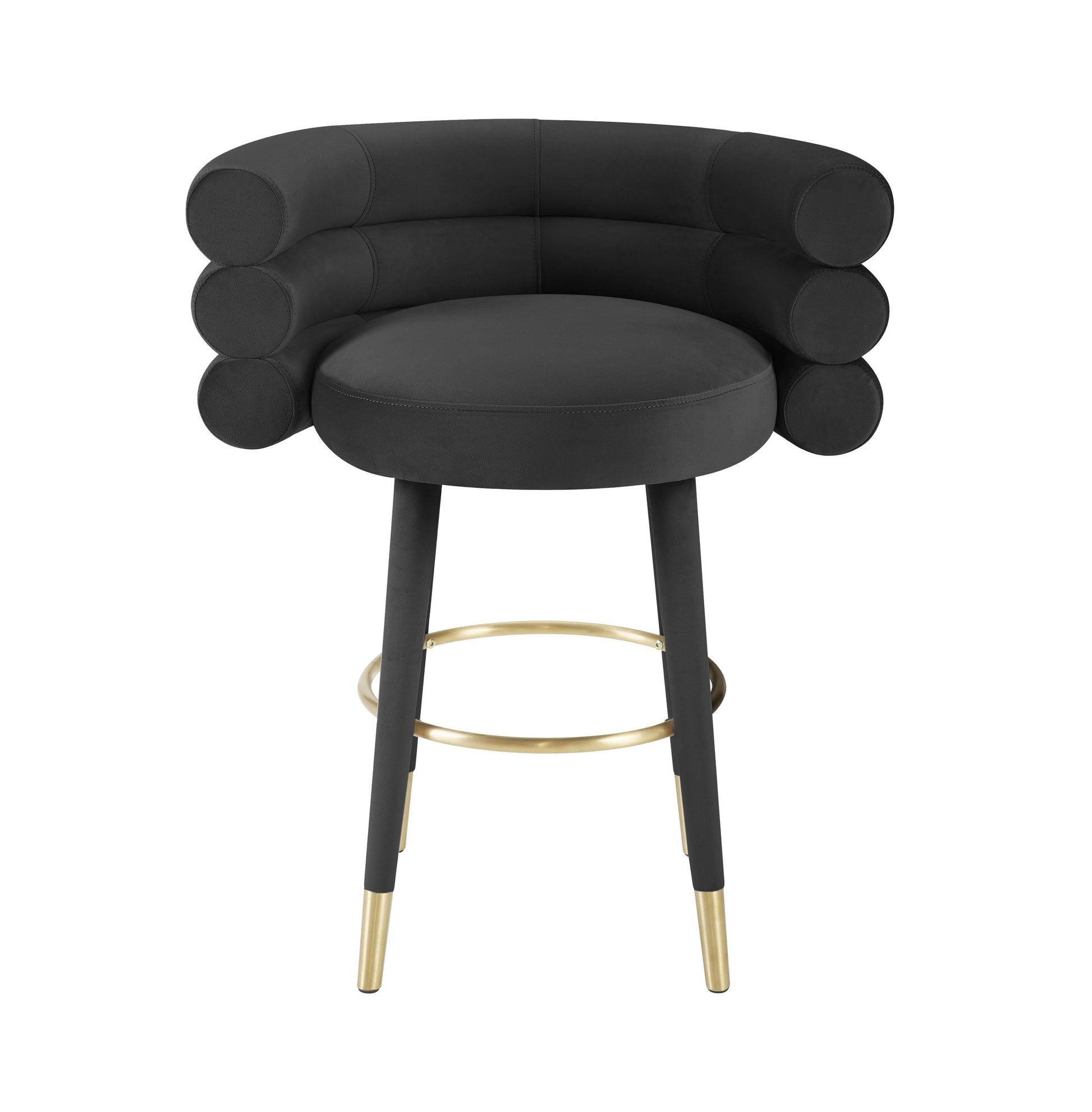 Betty Performance Velvet Stool - Black / Counter Height - Image 3