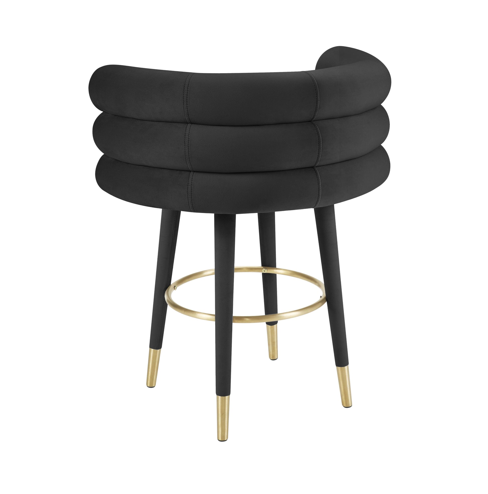 Betty Performance Velvet Stool - Black / Counter Height - Image 4