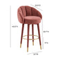 Myla Performance Velvet Swivel Stool - Salmon / Bar Height - Image 7