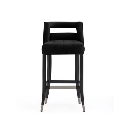 Hart Performance Velvet Stool - Black / Bar Height - Image 1