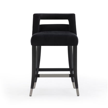 Hart Performance Velvet Stool - Black / Counter Height - Image 1