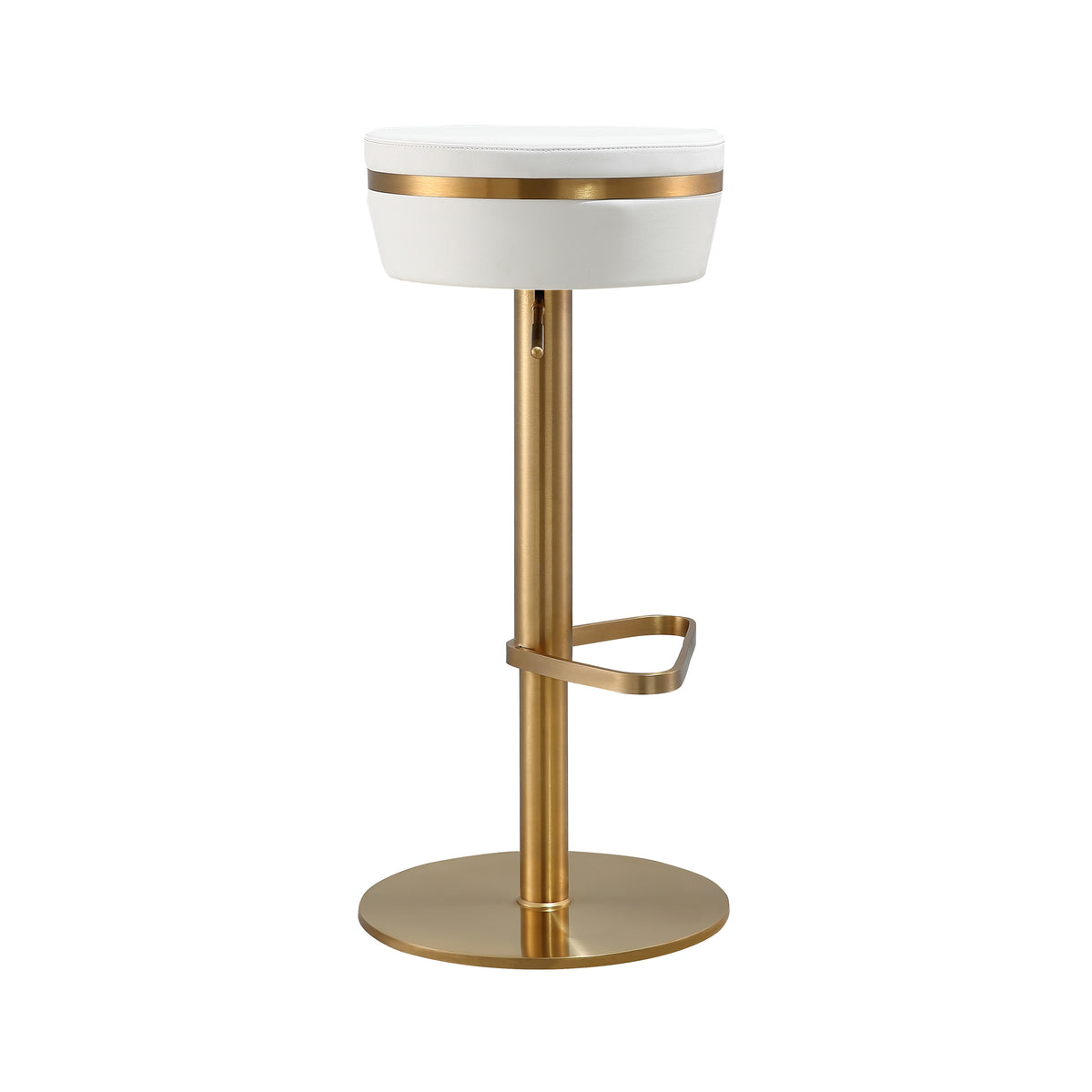 Astro Performance Vegan Leather Adjustable Stool - White - Image 4