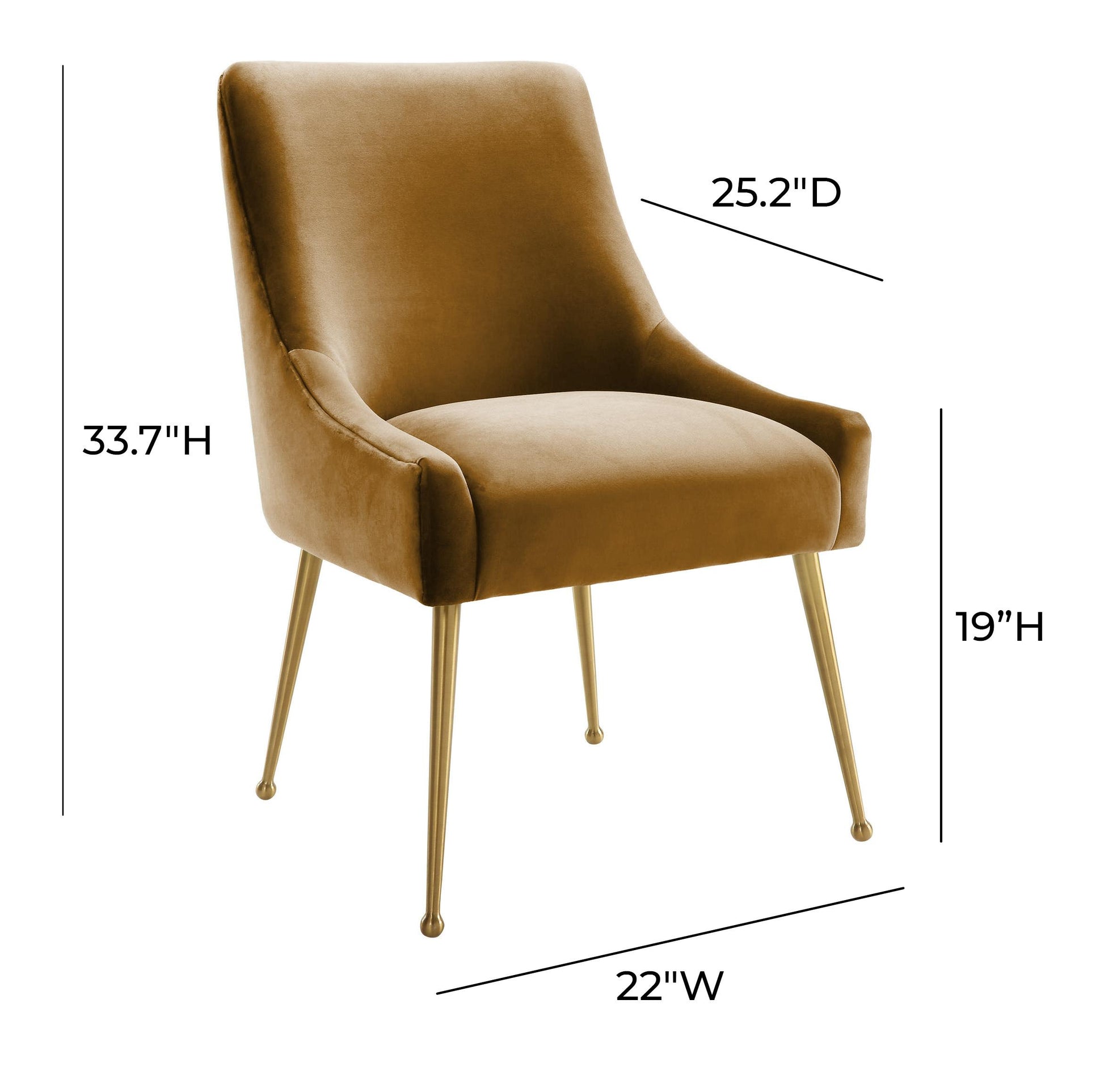 Beatrix Performance Velvet Dining Chair - Cognac - Image 6