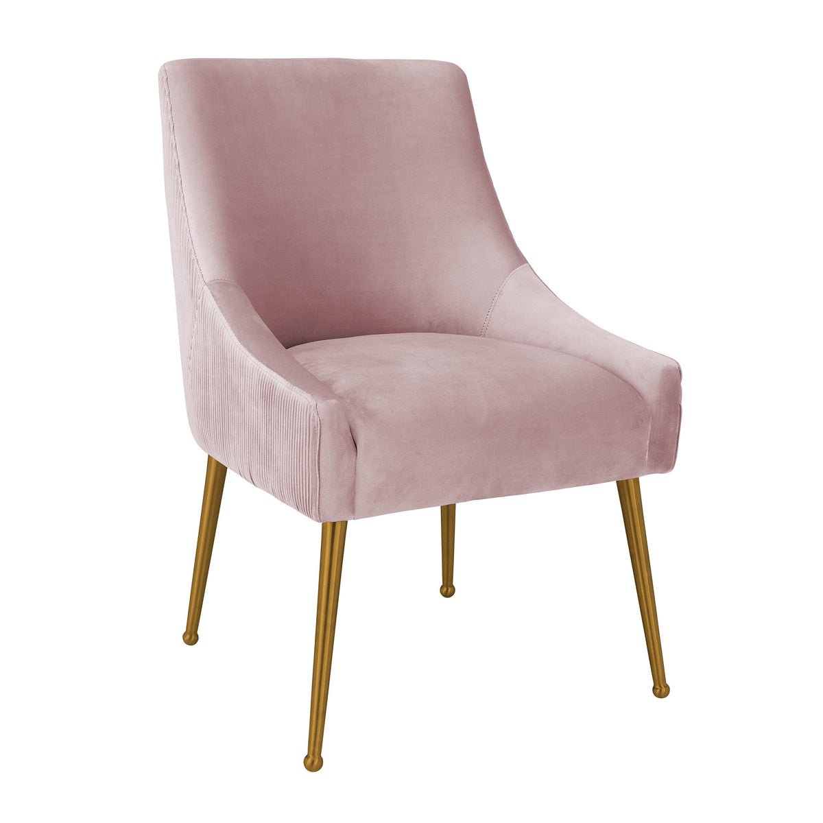 Beatrix Pleated Performance Velvet Dining Chair - Mauve - Image 2