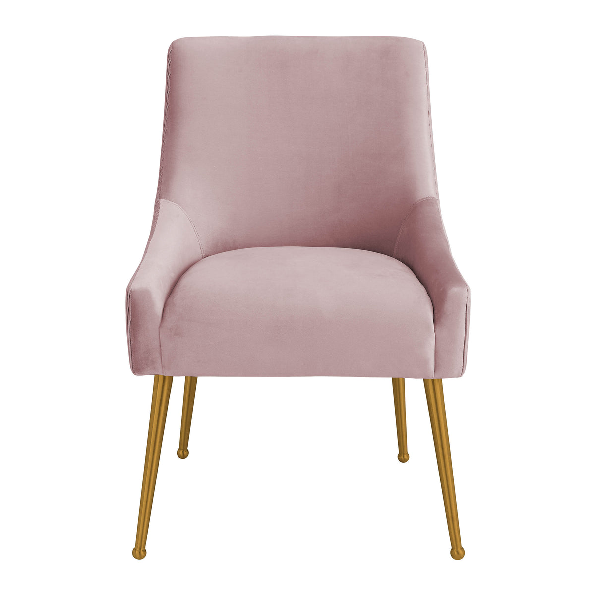 Beatrix Pleated Performance Velvet Dining Chair - Mauve - Image 3