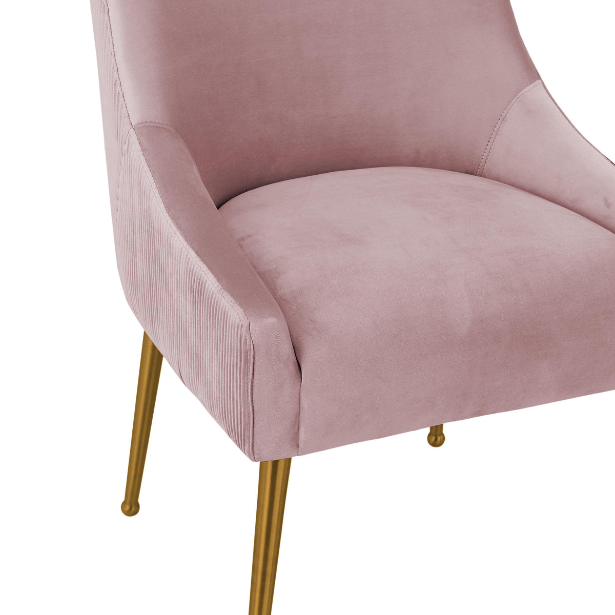 Beatrix Pleated Performance Velvet Dining Chair - Mauve - Image 5