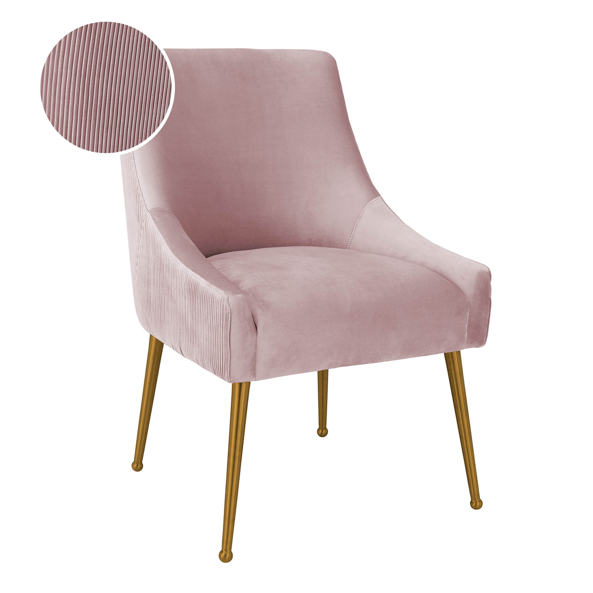 Beatrix Pleated Performance Velvet Dining Chair - Mauve - Image 6