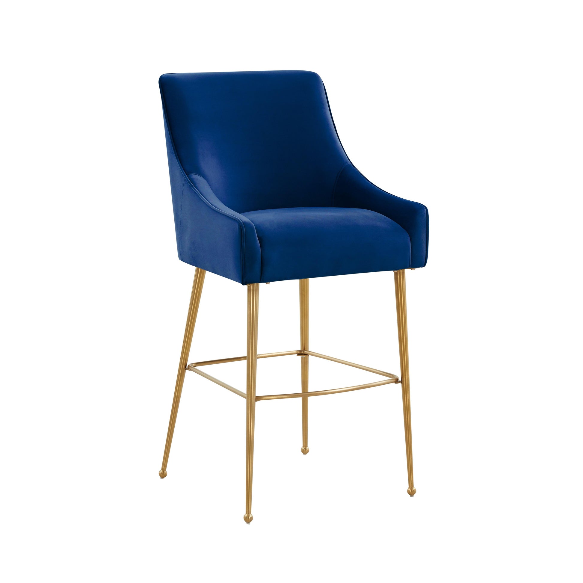 Beatrix Performance Velvet Stool - Navy / Counter Height - Image 1
