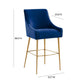 Beatrix Performance Velvet Stool - Navy / Counter Height - Image 6