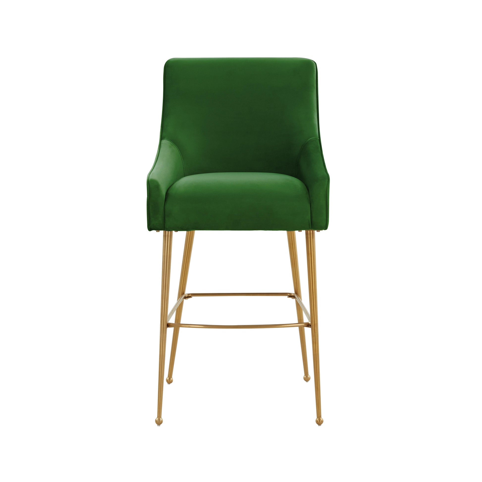 Beatrix Performance Velvet Stool - Green / Bar Height - Image 3
