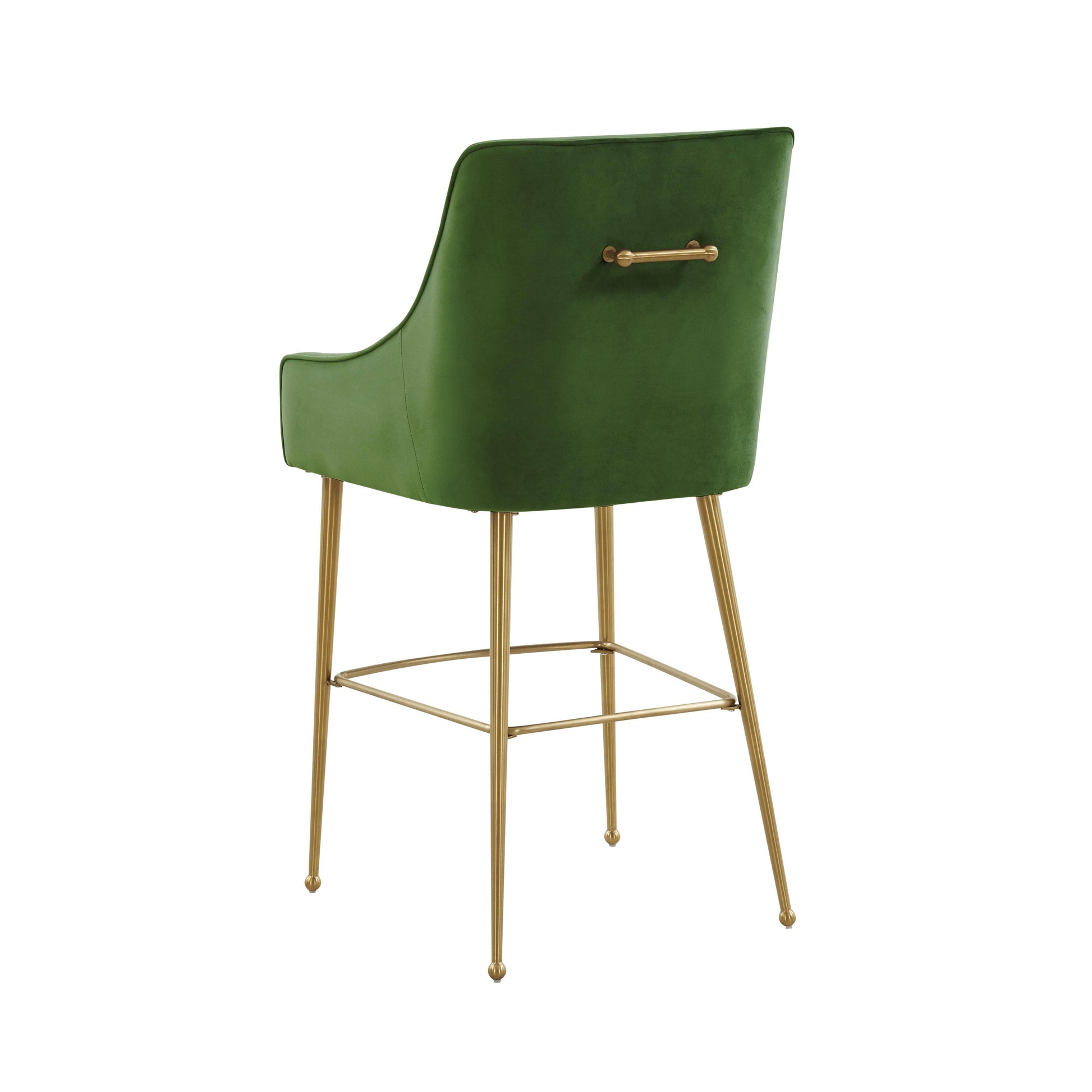 Beatrix Performance Velvet Stool - Green / Bar Height - Image 4
