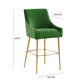 Beatrix Performance Velvet Stool - Green / Bar Height - Image 6