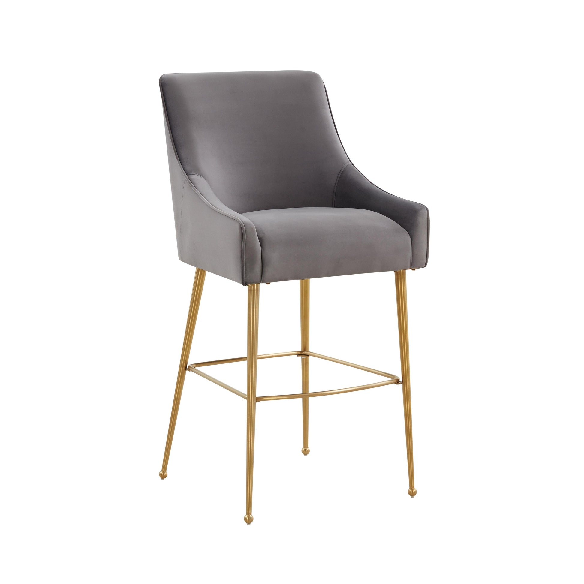 Beatrix Performance Velvet Stool - Dark Grey / Counter Height - Image 1