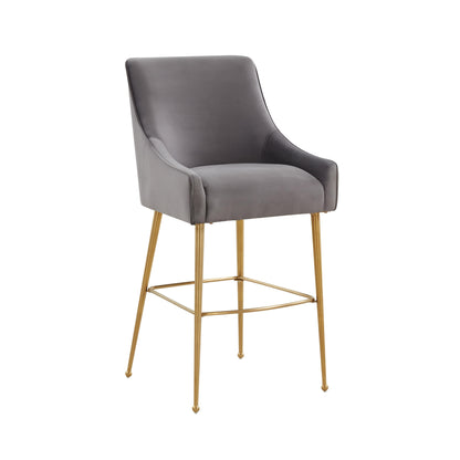Beatrix Performance Velvet Stool - Dark Grey / Bar Height - Image 1