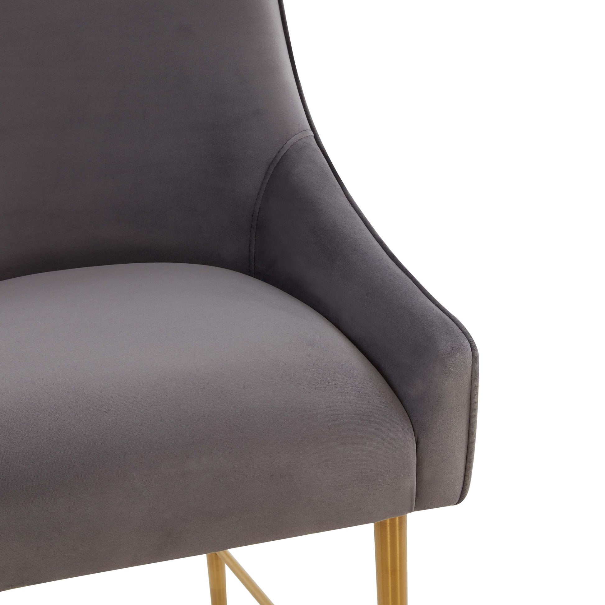 Beatrix Performance Velvet Stool - Dark Grey / Bar Height - Image 5