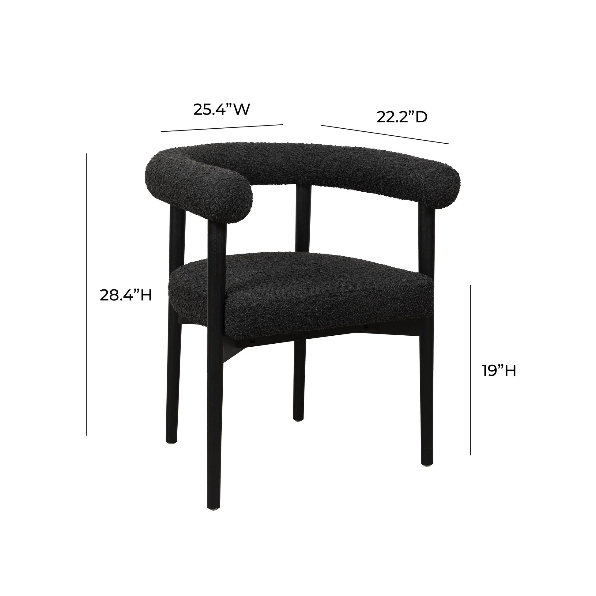 Spara Performance Boucle Dining Chair - Black - Image 5