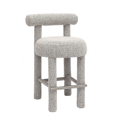 Carmel Black & White Performance Boucle Counter Stool - Default Title - Image 2