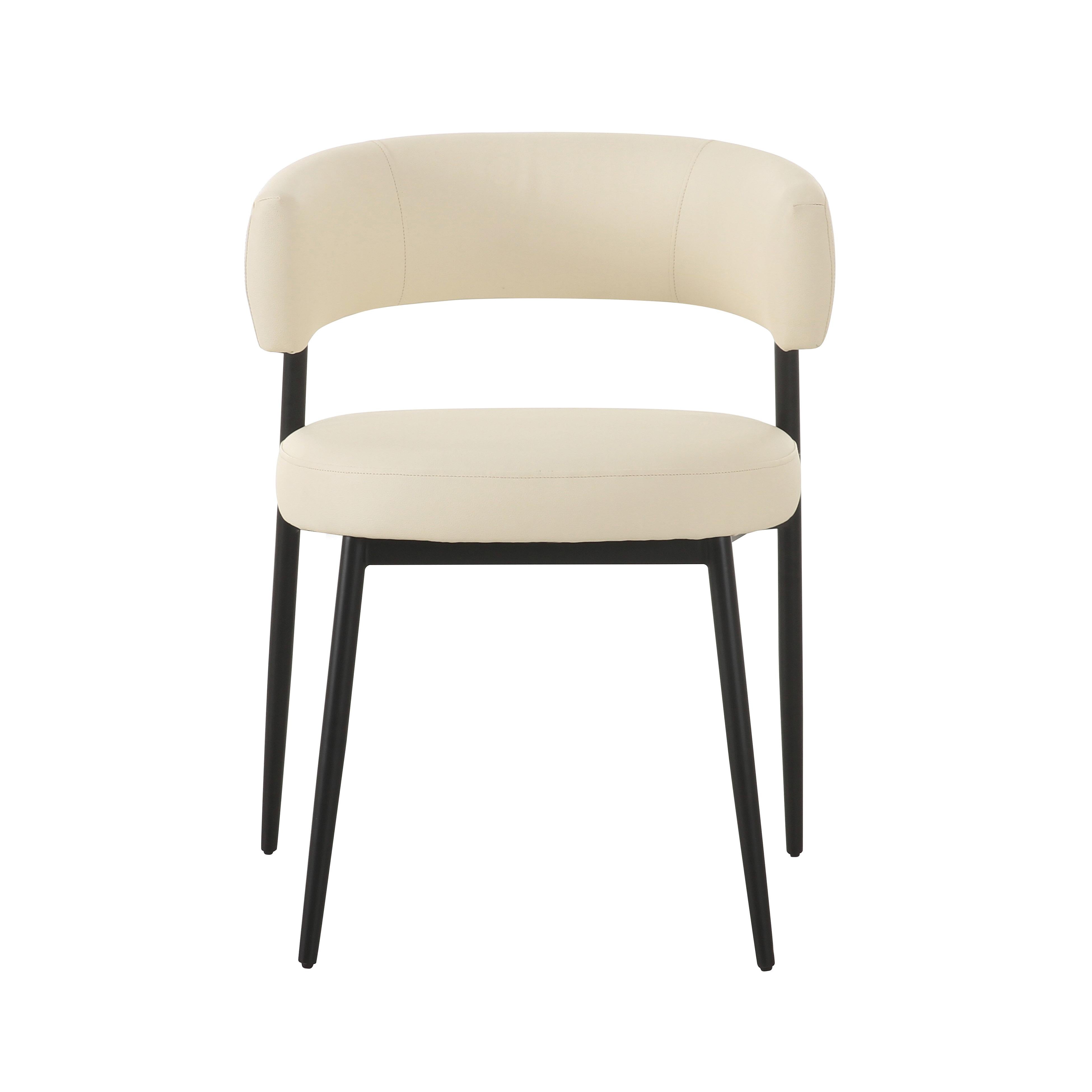 Maxine Cream Performance Vegan Leather Dining Chair | TOV Furniture