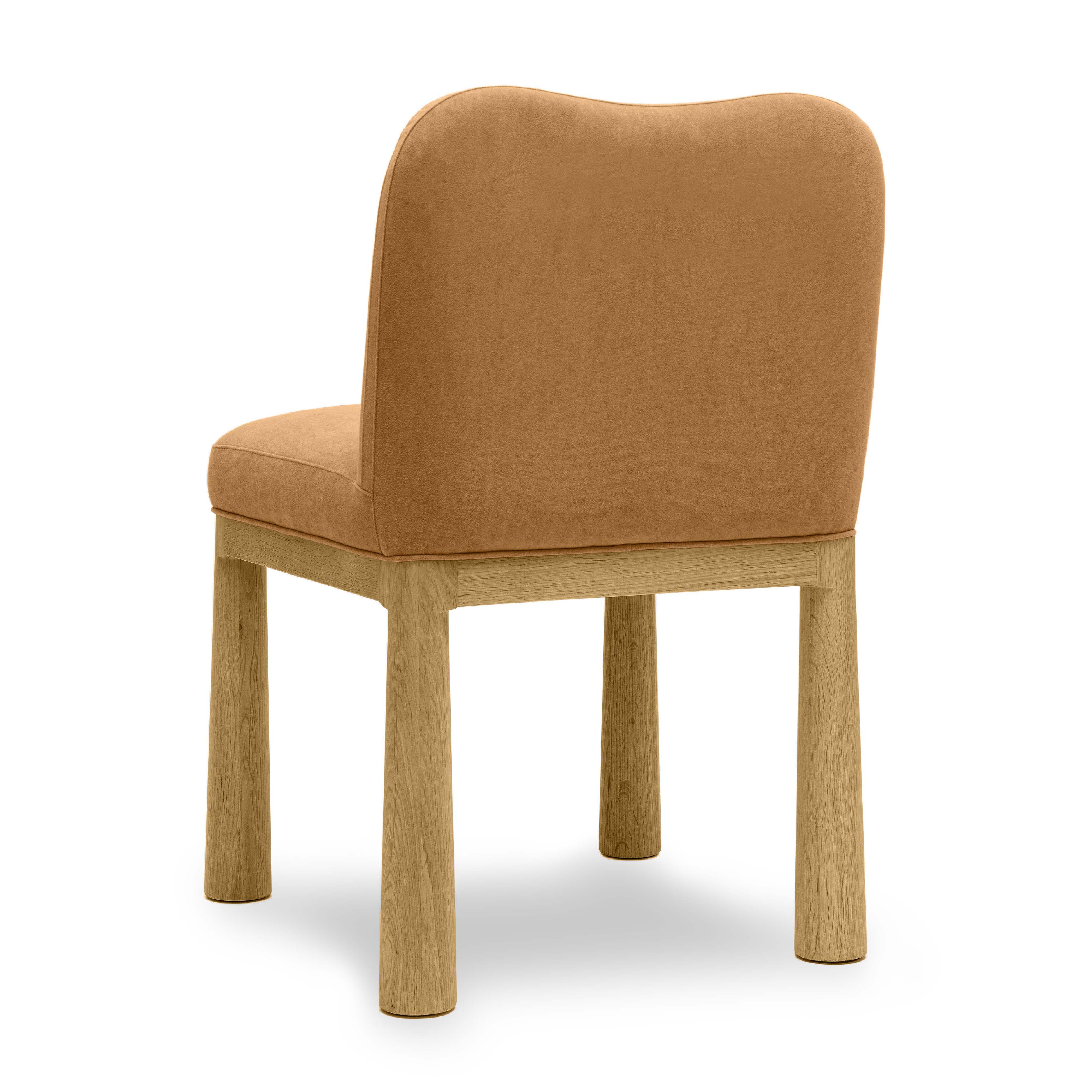 Velvet wood chair discount