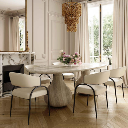 Tatum Performance Vegan Leather Dining Chair - Cream - Image 1