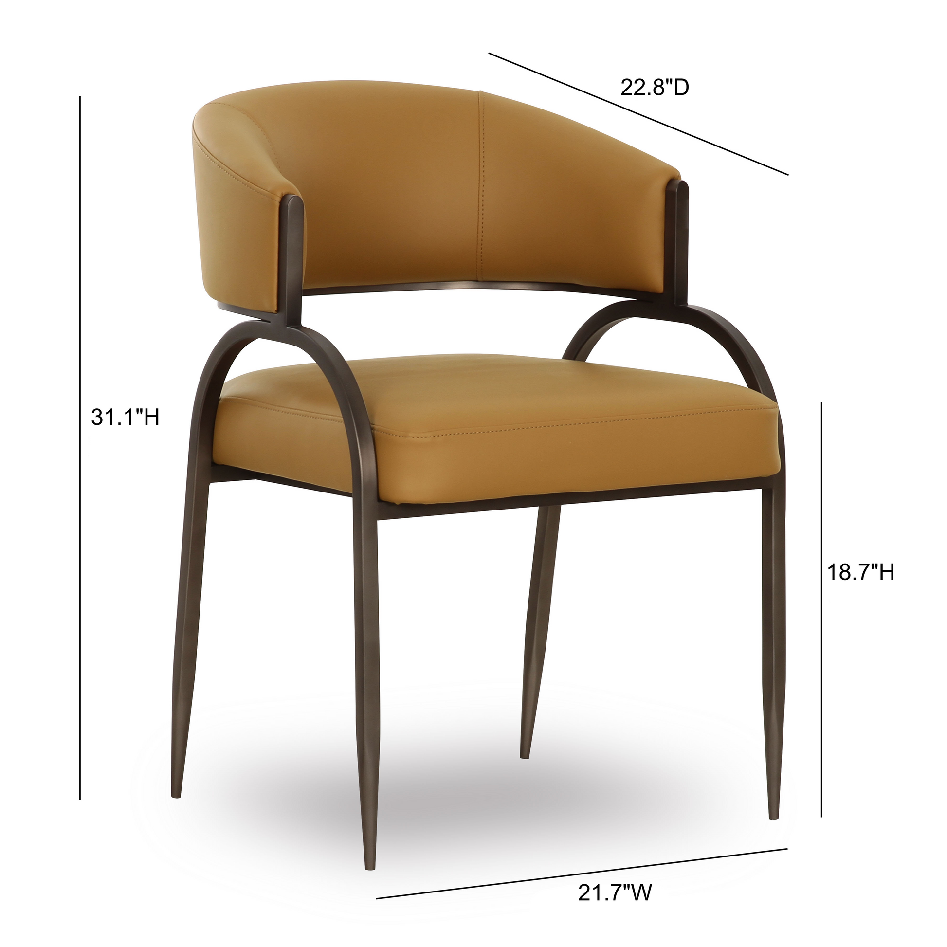 Tatum Performance Vegan Leather Dining Chair - Tan - Image 6